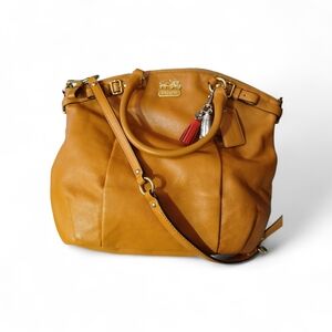 Coach Caramel Madison Leather Lindsey Shoulder Bag